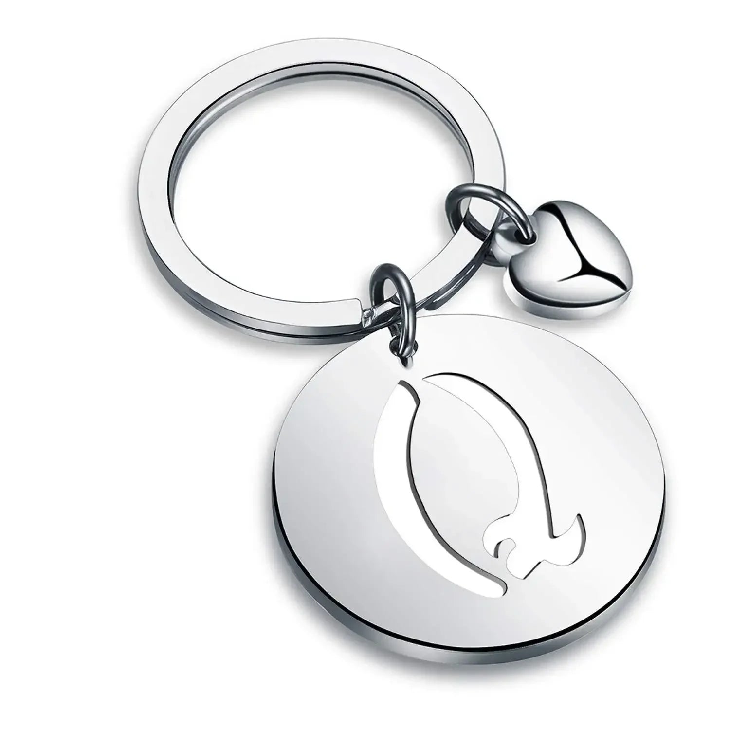 1PCS/2PCS Popular A-Z  Round Brand Stainless Steel Keychain 26 Letter Keyring  Pendant Key Ring Buckle Chains for Car Moto Gift