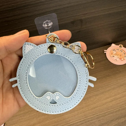 Cat Cute Keychain Women Leatherwear Keyring Car Moto Key Chain Ring Pendant Ring Anime for Bag Pendant Female Photo Gift