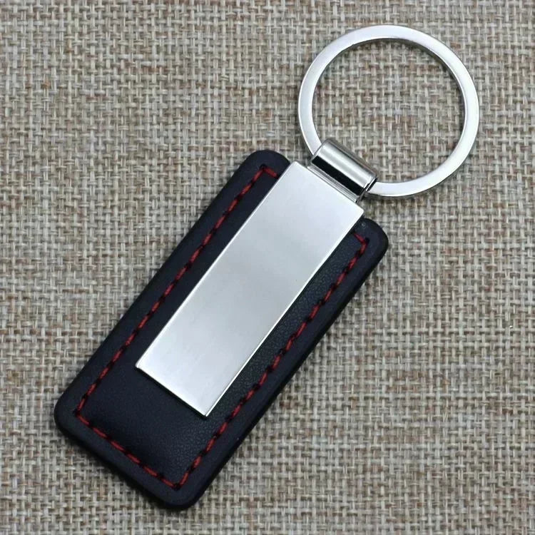 Hot Custom Name Logo Metal Stainless Steel for Car Moto Keychain Men and Women Keyring Leather Engraved Engraving Key Chain Gift