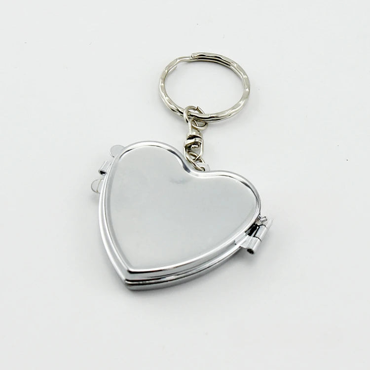 Custom  LOGO Name Metal Stainless Steel Mirror Keychain Love Core Heart Keyring for Woman Pendant Key Ring Chain Gift
