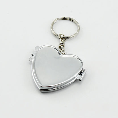 Custom  LOGO Name Metal Stainless Steel Mirror Keychain Love Core Heart Keyring for Woman Pendant Key Ring Chain Gift