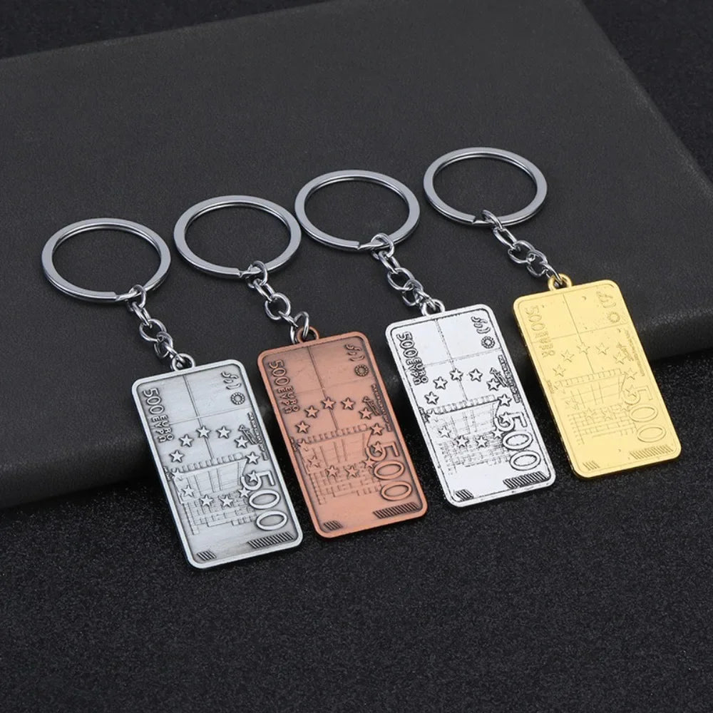 Metal Euro Style Luck Wealth Keychain Originality Pendant Personalization Keyring Car Moto Backpack Key Chain Ring Gift
