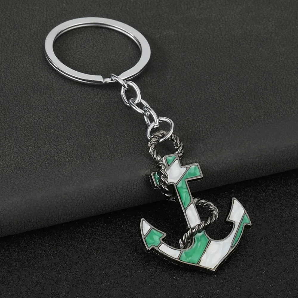 Personalization Originality 3D Metal Keychain Ship's Anchor Three-dimensional Backpack Keyring Adventure Key Chain Ring Gift