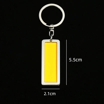 Creative Keychain Custom Logo Name Laser Engraving Metal Pendant Car Moto Key Chain Ring Characters Keyring Gift