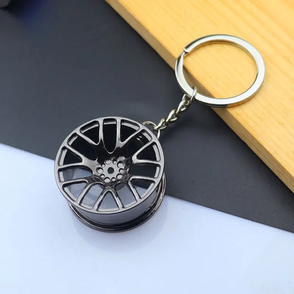 Creative Metal Mini Auto Parts Car Wheel Keychain Auto Enthusiast Keyring Accessories Key Ring Chain for Men Woman Lover Gift