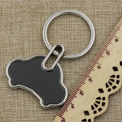 Custom Engraving Logo Name Metal Keychain Personalized Keyring Key Ring Chain Plate Laser Marking Black Mirror Promotional Gift