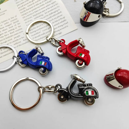 Motorcycle Hobby Keychain Metal Locomotive Moto 3D Simulation Keyring Punk Rock Key Ring Chain Originality Pendant Backpack Gift