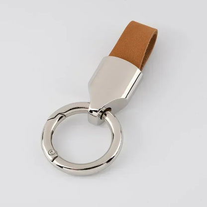 Retro Vintage Personalized Keyring Custom Logo Name Car Key Chain Laser Engrave Nubuck Leather Keychain for Men and Women Gift