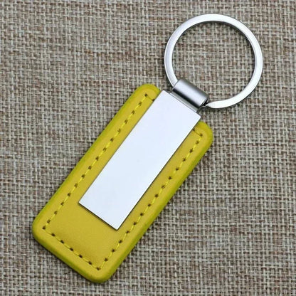 Metal Stainless Steel Leather Car Moto Keychain Men and Women Keyring Custom Laser Engraving Name Logo Key Chain Ring Gift