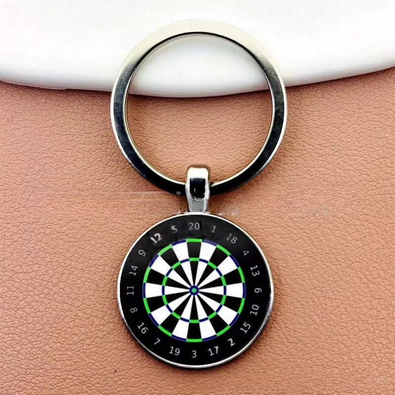 Creative Fashion Dart Target Keychain Retro Time Gemstone Keyring Metal Pendant Car Moto Key Chain Ring Gift