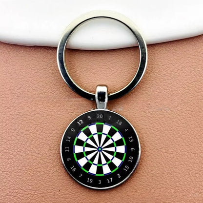 Creative Fashion Dart Target Keychain Retro Time Gemstone Keyring Metal Pendant Car Moto Key Chain Ring Gift