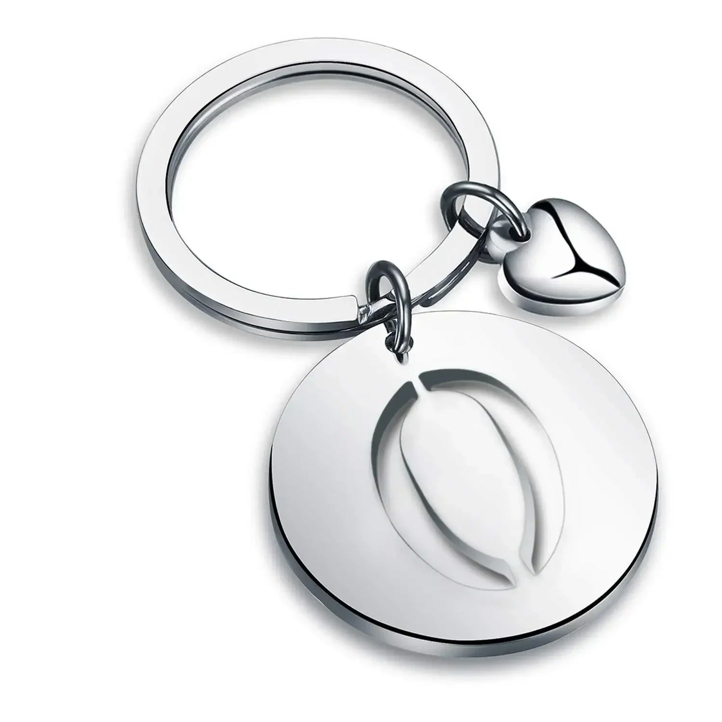 1PCS/2PCS Popular A-Z  Round Brand Stainless Steel Keychain 26 Letter Keyring  Pendant Key Ring Buckle Chains for Car Moto Gift