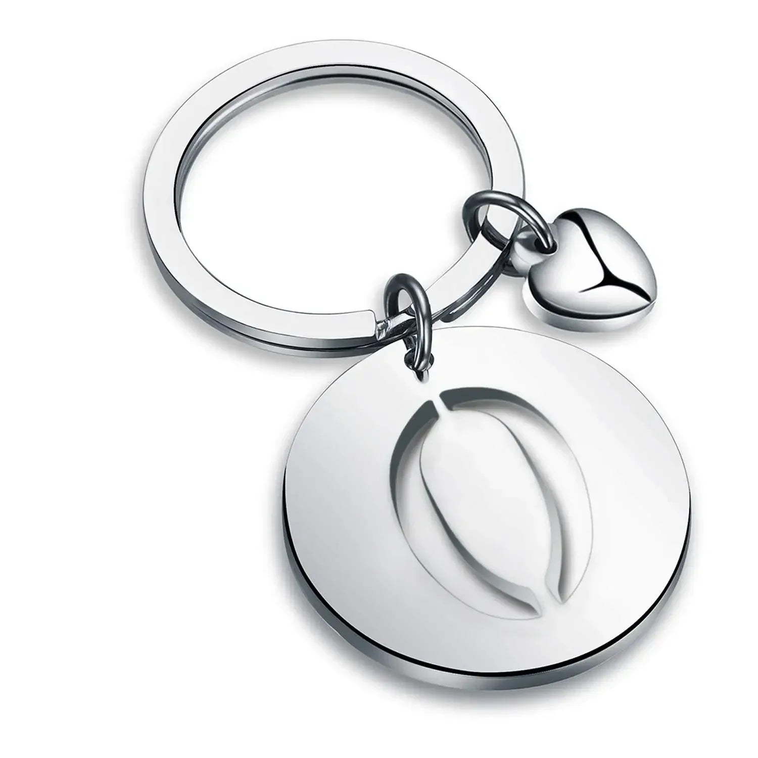 1PCS/2PCS Popular A-Z  Round Brand Stainless Steel Keychain 26 Letter Keyring  Pendant Key Ring Buckle Chains for Car Moto Gift