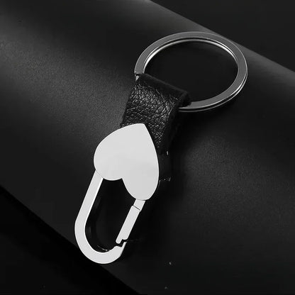 Commercial Affairs Custom Logo Name Keychain Buckle Men Car Moto Genuine Leather Key Ring Chains Men Waist Personalized Gift