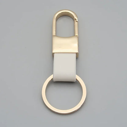 Custom Logo Name Simplicity Matte Finish Metal Leather Keychain with Laser Engraved Keyring Key Ring Chains  Creative for Gif