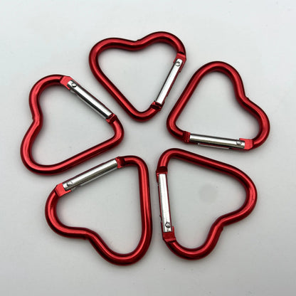 5PCS Wholesale Heart Shaped Metal Carabiner Keychain Carabiner Outdoor Key Ring Buckle Multi Travel Kit Hook Hanging Keyring