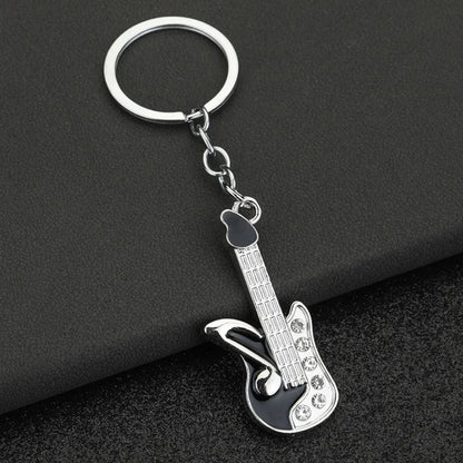Enthusiast Creative Music Mini Metal Cute Keychain Guitar Pendant Key Ring Accessories Personalized Keyring Lover Small Gift