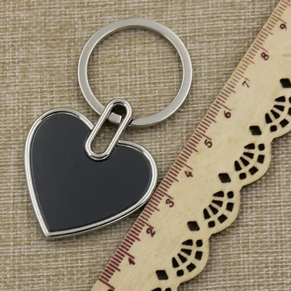 Custom Engraving Logo Name Metal Keychain Personalized Keyring Key Ring Chain Plate Laser Marking Black Mirror Promotional Gift