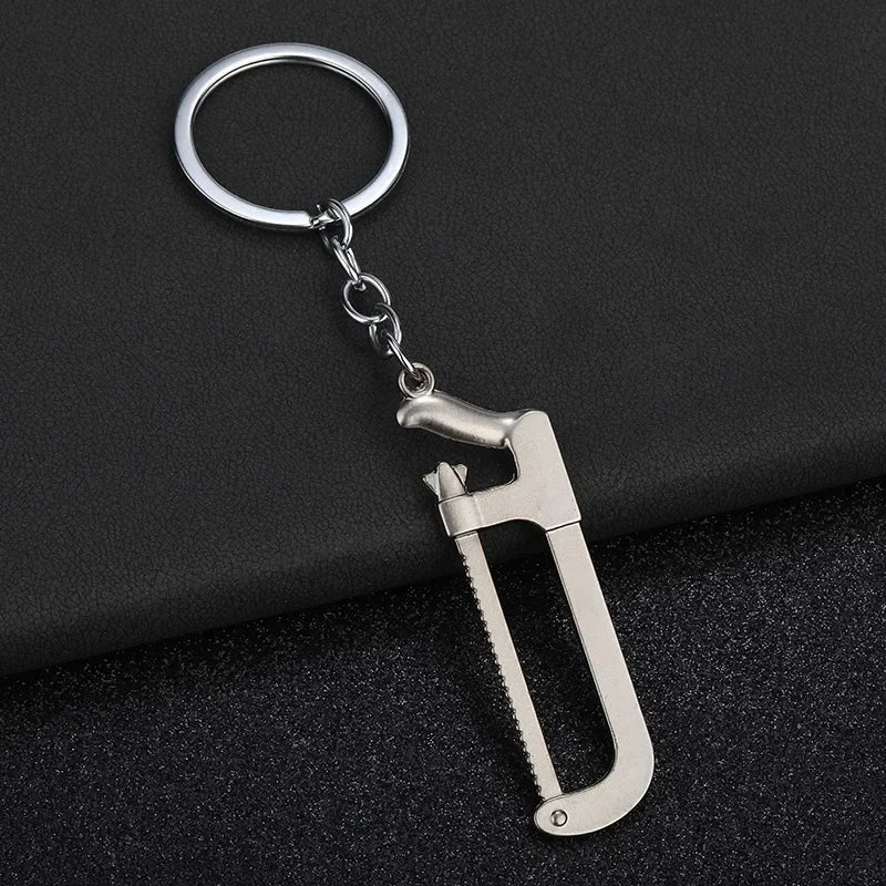 Pretend Play Set Mini Construction Multi Small Tools Metal Keychain Assorted Designs for Creative Play Gift DIY Toy Car Keyring