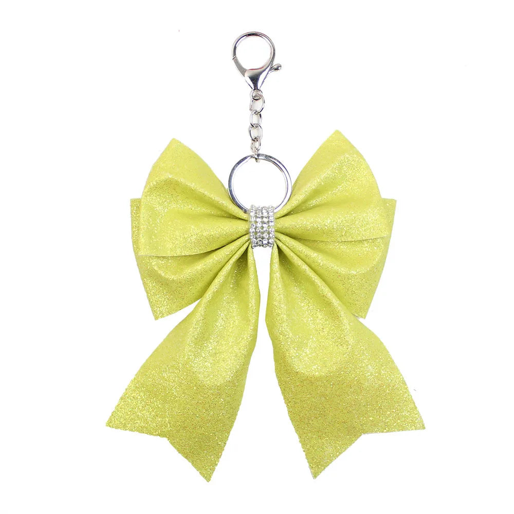 Originality Silk Ribbon Cloth Butterfly Keychain Flower Cheerleaders Keyring for Girl Pendant Backpack Key Ring Chain Gift
