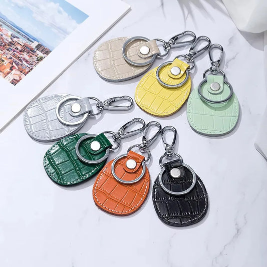 PU Leather Keychain Card Protection Cover for Alarm Key Access Entry Card Tag Intercom Set Car Key Fob Protector Card Protector