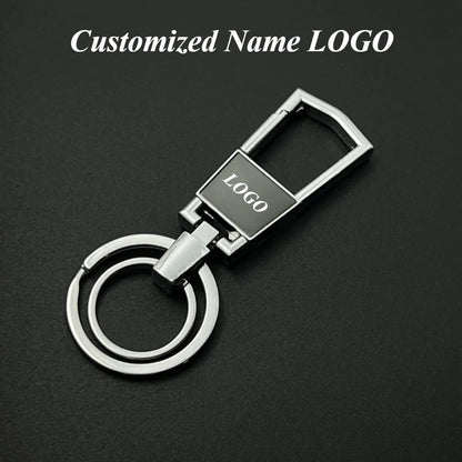 Zinc Allo Keychain Customized LOGO Name Laser Carving Pendant Motorcycle Car Keyring for Men and Women  Key Ring Chain Gift