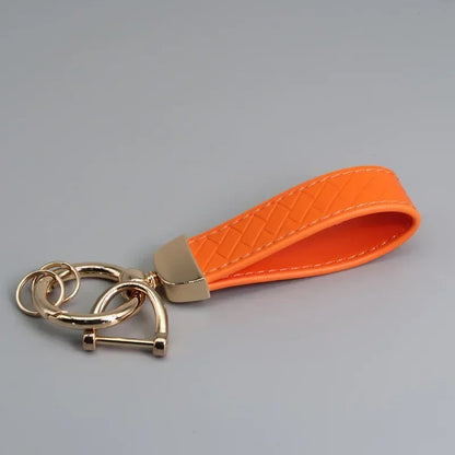 Creative Trendy Pendant Leather Keychain Accessories Net-like Metal Keyring Custom Name Text Logo Car Moto Key Chain Ring Gift