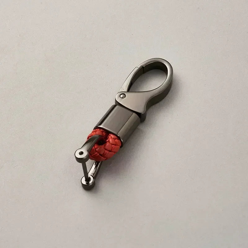 Custom Logo Name Fashionable Woven Rope Keychain Personalized Horseshoe Buckle Car Keyring Women Men Key Ring Chain Gift