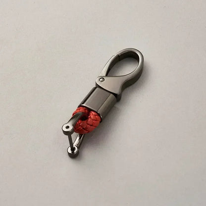 Custom Logo Name Fashionable Woven Rope Keychain Personalized Horseshoe Buckle Car Keyring Women Men Key Ring Chain Gift