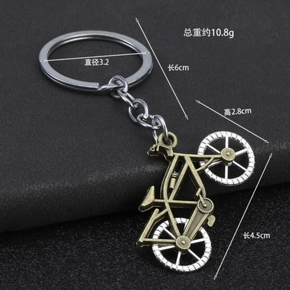 Metal 3D Three-dimensional Keychain Bicycle Backpack Originality Personalization Keyring Adventure Badge Key Chain Ring Gift
