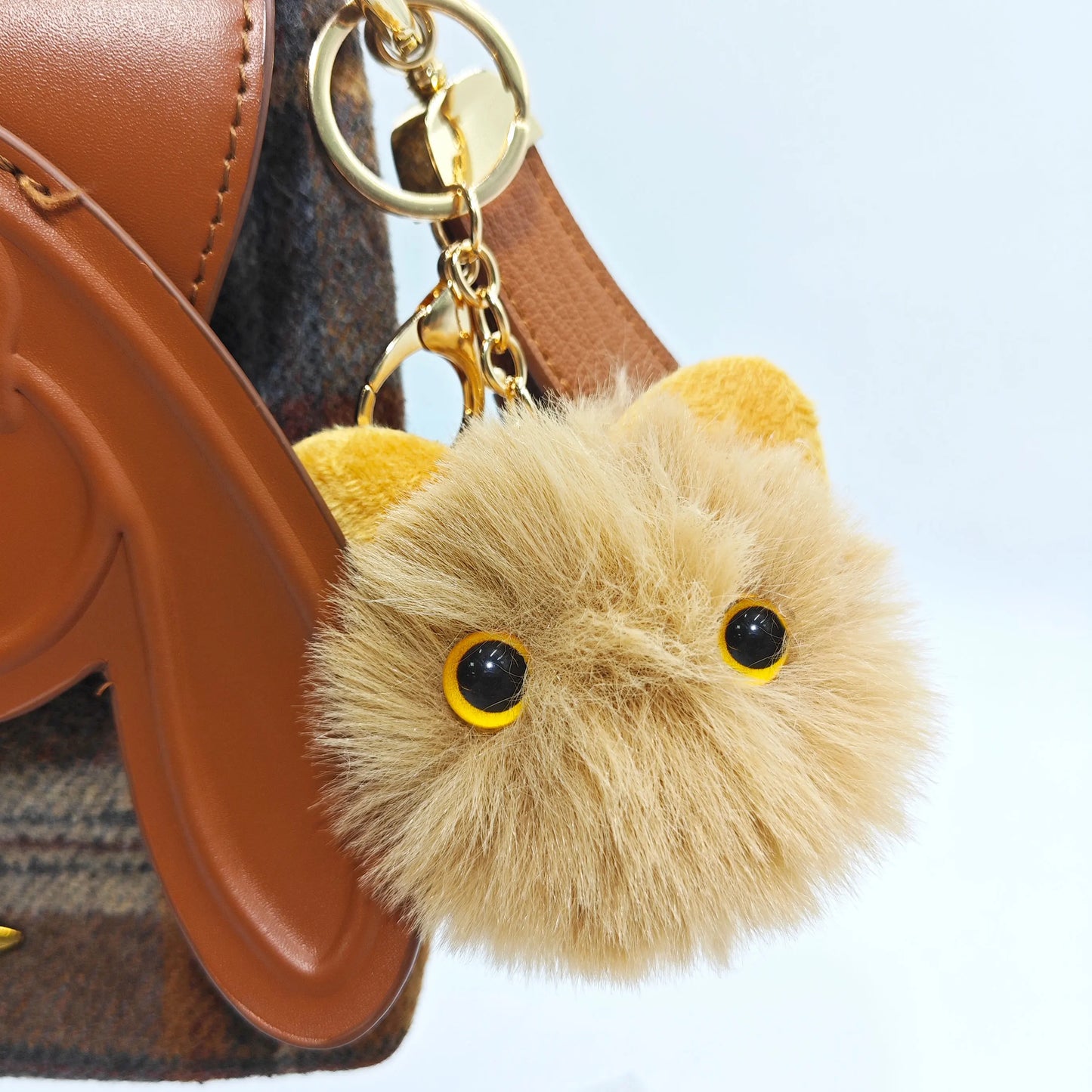 Lovely Plush Cat Doll Keychain Custom Name Cartoon Toy Keyring Pendant Bag Decor Hairball Big-eyed Kawaii Key Chain Ring Gift