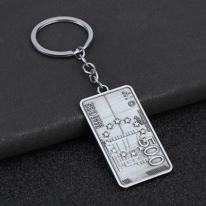 Metal Euro Style Luck Wealth Keychain Originality Pendant Personalization Keyring Car Moto Backpack Key Chain Ring Gift
