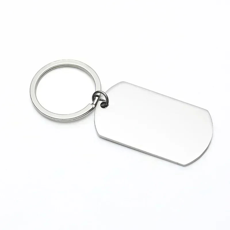 Wholesale 25PCS Customized LOGO Name Keychain Laser Carving Pendant Motorcycle Car Keyring Key Ring Chain Gift