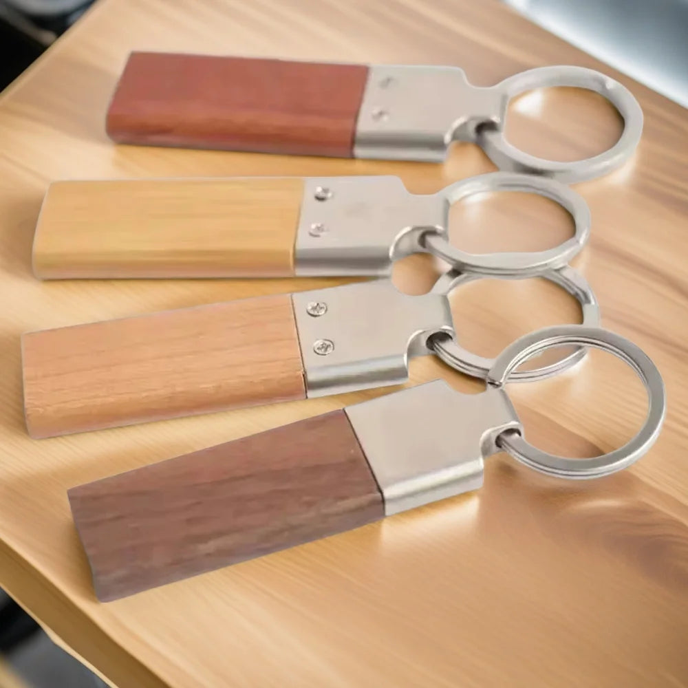 Wood Custom Laser Engraved Logo Name Keychain Moto Car Bags Keyring Rosewood Walnut Woman for Man Personalized Key Ring Gift
