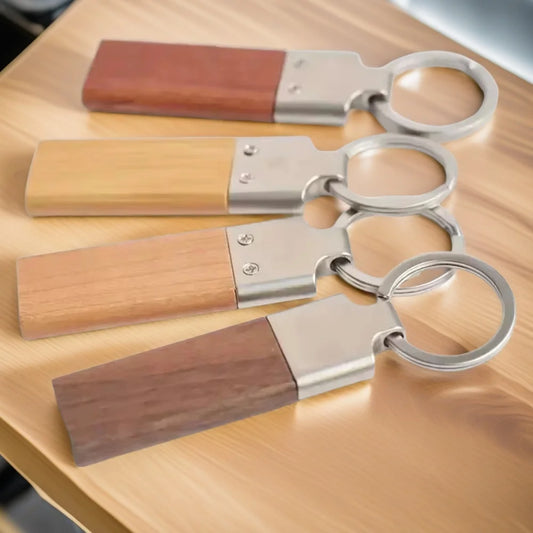 Wood Custom Laser Engraved Logo Name Keychain Moto Car Bags Keyring Rosewood Walnut Woman for Man Personalized Key Ring Gift