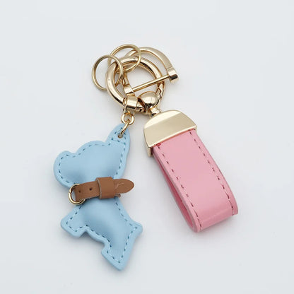 Custom Name Metal Leather Dog Keychain Pendant Moto Car Keyring Laser Engrave Text Cartoon Key Ring Chain Gift