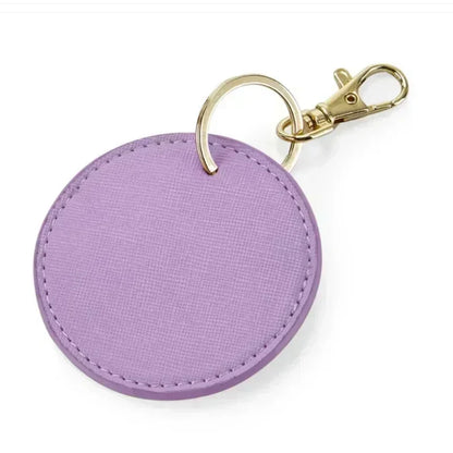 Custom LOGO Name Personalized Round Leather Keychain Clip UV Printing Color Key Ring Chain Carving Pendant Bag Keyring Gift