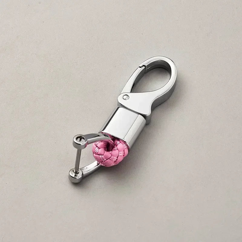 Custom Logo Name Fashionable Woven Rope Keychain Personalized Horseshoe Buckle Car Keyring Women Men Key Ring Chain Gift
