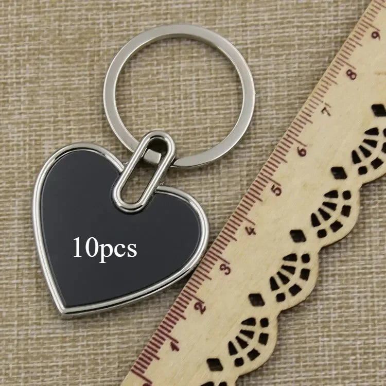 10pcs Custom Logo Name Keychain Metal Black Personalized Keyring Plate Laser Marking Engraving Stainless Key Chain Ring Gift