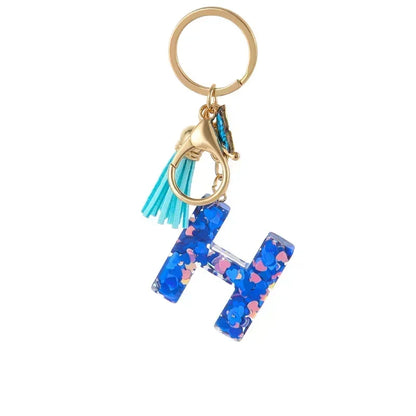 New Personalized 26 Letter Keyring Blue Y2k Cute Love Butterfly Keychain for Bag Acrylic Pendant Key Ring Chain Gift