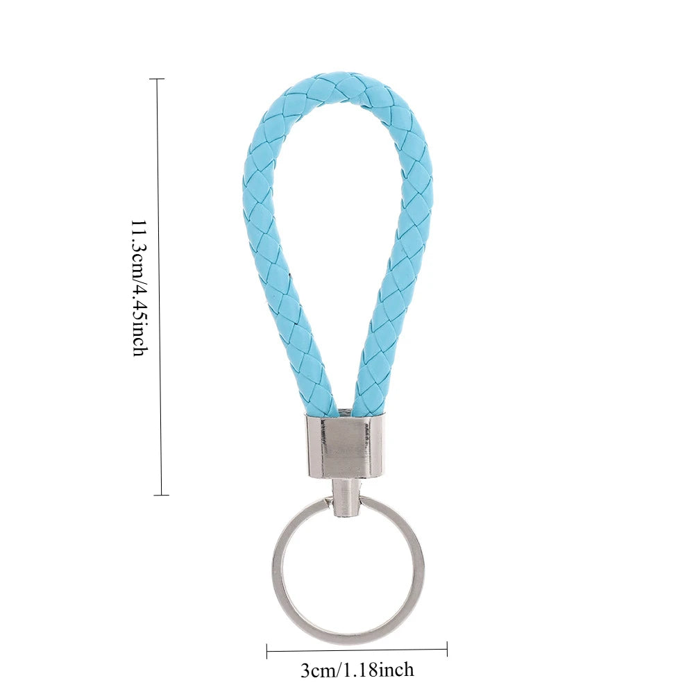 Originality PU Leather Metal Organization Rope Keychain Personality Custom Name Text Keyring Car Moto Key Ring Chain Gift