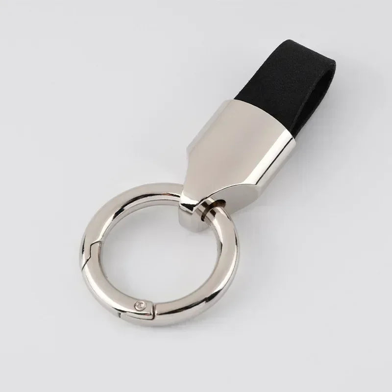 Retro Vintage Personalized Keyring Custom Logo Name Car Key Chain Laser Engrave Nubuck Leather Keychain for Men and Women Gift