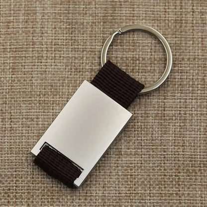 Metal Leather Custom Logo Keyring Spot Keychain Hardware Accessorie Buckle Car Key Pendant Fashionable Wholesale Gift