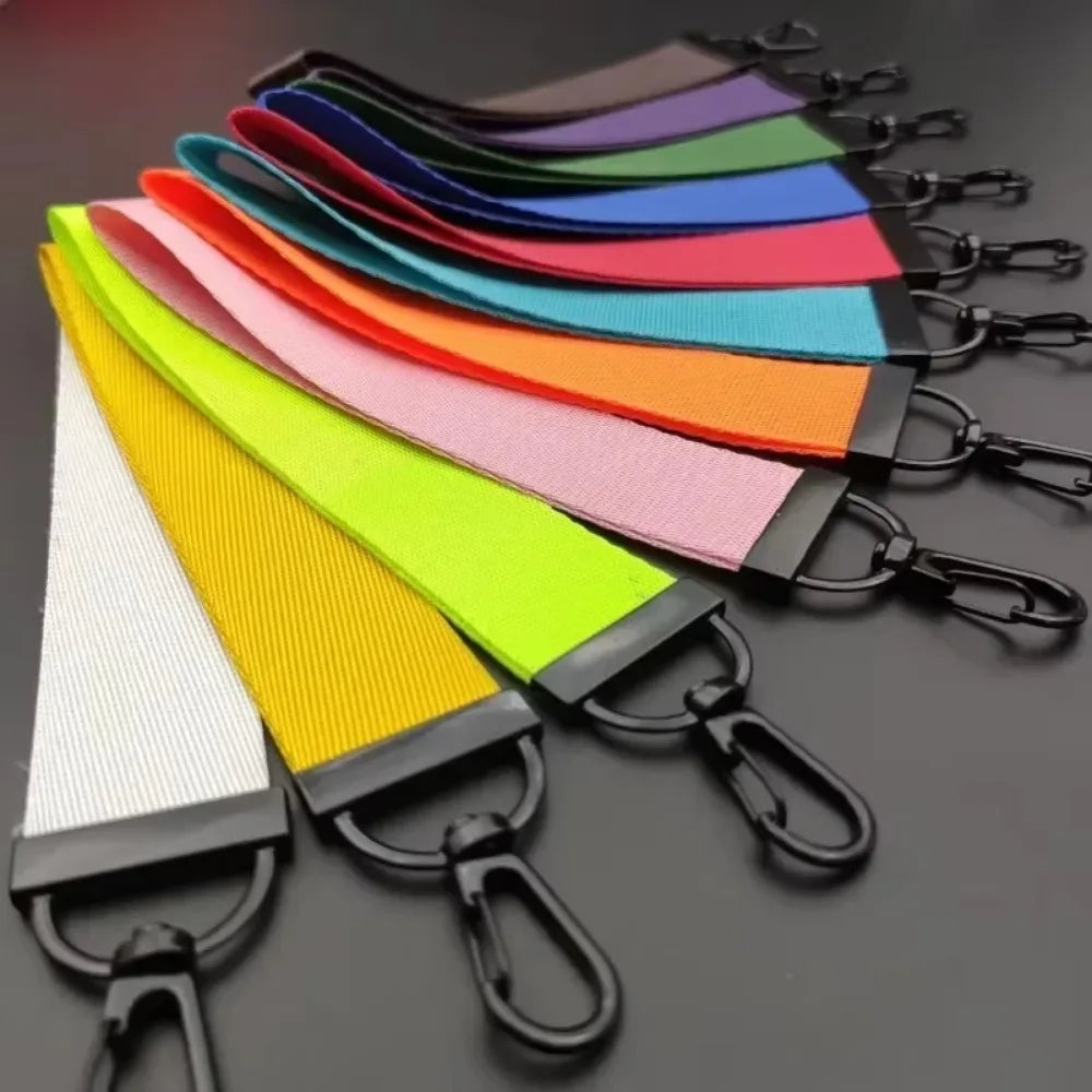 Custom Logo Text Name Creative Keychain for Men and Women Pure Fabric Key Chain Bag Pendant Streamer Personalize Keyring Gift