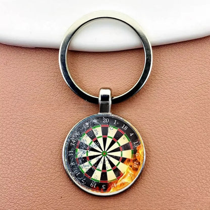 Creative Fashion Dart Target Keychain Retro Time Gemstone Keyring Metal Pendant Car Moto Key Chain Ring Gift