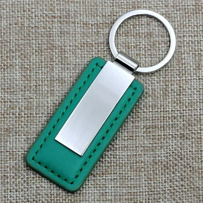 Metal Stainless Steel Leather Car Moto Keychain Men and Women Keyring Custom Laser Engraving Name Logo Key Chain Ring Gift