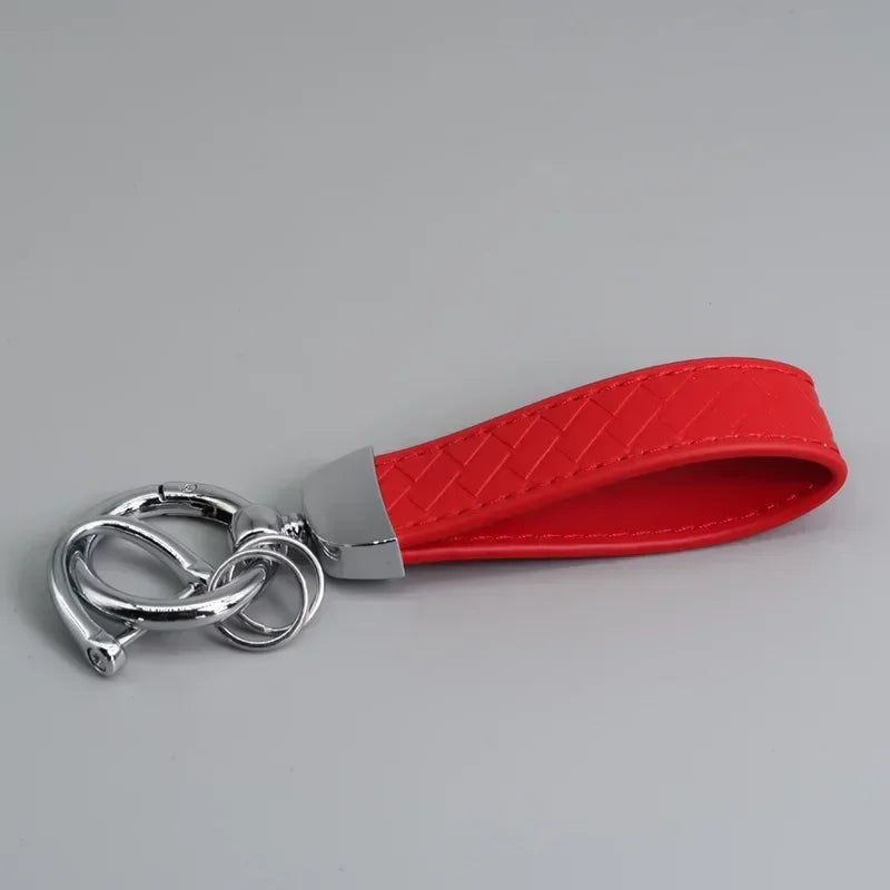 Creative Trendy Pendant Leather Keychain Accessories Net-like Metal Keyring Custom Name Text Logo Car Moto Key Chain Ring Gift