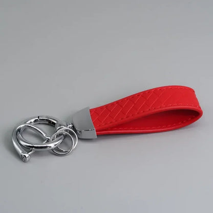 Creative Trendy Pendant Leather Keychain Accessories Net-like Metal Keyring Custom Name Text Logo Car Moto Key Chain Ring Gift