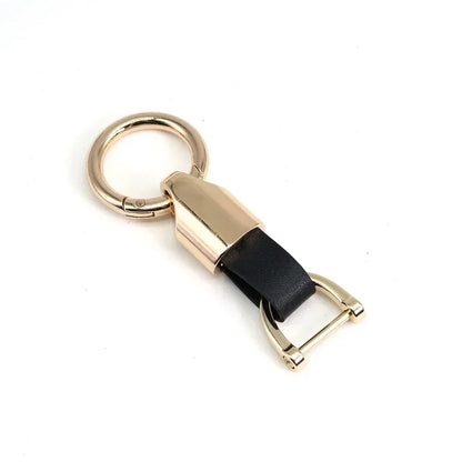 New Fashion Personalized Custom Logo Name Metal Waist Hanging KeyChain Leather Keyring Men Women Key Chain Buckle Ring Gift