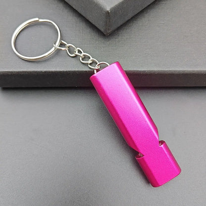 Portable EDC Whistle Emergency Survival Keychain Dual Frequency Survival Keyring Outdoor Camping Hiking Key Chain Ring Gift